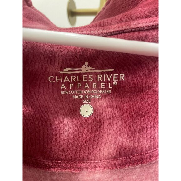 Oversized pink Sweatshirt Tunic Quarter Zip Pink Tie Dye Size Large Cozy - Picture 3 of 4